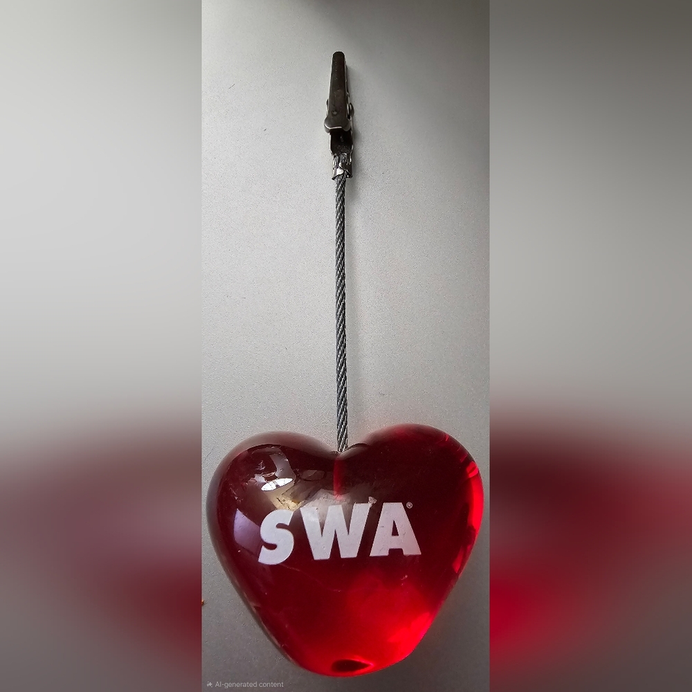 Southwest Airlines Red Heart Photo Clip RARE